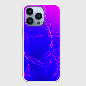 Чехол для iPhone 13 Pro с принтом НЕОНОВАЯ МОЛНИЯ ,  |  | color | colour | electricity | glim | glow | light | lights | neon | power | shine | молния | напряжение | неоновый | разряд | стихия | ток | удар | электричество