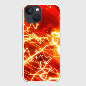 Чехол для iPhone 13 mini с принтом ОГНЕННАЯ МОЛНИЯ ,  |  | color | colour | electricity | glim | glow | light | lights | neon | power | shine | молния | напряжение | неоновый | разряд | стихия | ток | удар | электричество