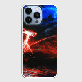Чехол для iPhone 13 Pro с принтом storm ,  |  | color | colour | electricity | glim | glow | light | lights | neon | power | shine | молния | напряжение | неоновый | разряд | стихия | ток | удар | электричество