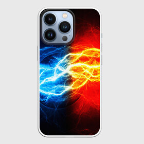 Чехол для iPhone 13 Pro с принтом БИТВА МОЛНИЙ ,  |  | color | colour | electricity | glim | glow | light | lights | neon | power | shine | молния | напряжение | неоновый | разряд | стихия | ток | удар | электричество