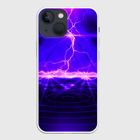 Чехол для iPhone 13 mini с принтом НЕОНОВЫЕ МОЛНИИ ,  |  | color | colour | electricity | glim | glow | light | lights | neon | power | shine | молния | напряжение | неоновый | разряд | стихия | ток | удар | электричество