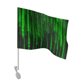 Флаг для автомобиля с принтом Матрица код цифры программист , 100% полиэстер | Размер: 30*21 см | бинарный код | веб | вирус | всемирная паутина | двоичный код | зеленый | интернет | информация | кибер | код | кодер | кодирование | матрица | наука | олдскул | по | программирование