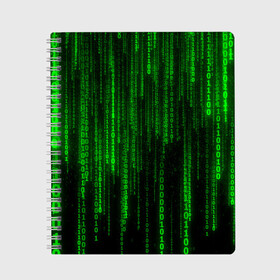 Тетрадь с принтом Матрица код цифры программист , 100% бумага | 48 листов, плотность листов — 60 г/м2, плотность картонной обложки — 250 г/м2. Листы скреплены сбоку удобной пружинной спиралью. Уголки страниц и обложки скругленные. Цвет линий — светло-серый
 | бинарный код | веб | вирус | всемирная паутина | двоичный код | зеленый | интернет | информация | кибер | код | кодер | кодирование | матрица | наука | олдскул | по | программирование