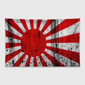 Флаг-баннер с принтом ЯПОНСКИЙ ФЛАГ , 100% полиэстер | размер 67 х 109 см, плотность ткани — 95 г/м2; по краям флага есть четыре люверса для крепления | disquared тату | dragon | japan | samurai | восток | дракон | знак | иероглифы | китай | надписи | самураи | символ | япония