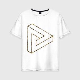 Женская футболка хлопок Oversize с принтом 3D Треугольник , 100% хлопок | свободный крой, круглый ворот, спущенный рукав, длина до линии бедер
 | 3д рисунок | 3д треугольник | 3д фигуры | знаки | лето | фигуры
