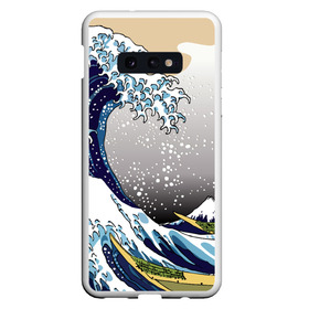 Чехол для Samsung S10E с принтом The great wave off kanagawa , Силикон | Область печати: задняя сторона чехла, без боковых панелей | Тематика изображения на принте: the great wave off kanagawa | большая волна | большая волна в канагаве | волна | гора | исккуство | канагава | картина | кацусика хокусай | молочный | серый | япония