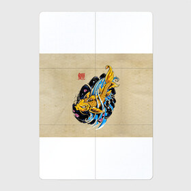 Магнитный плакат 2Х3 с принтом Золотая рыба кои , Полимерный материал с магнитным слоем | 6 деталей размером 9*9 см | волны | золотая | иероглиф | иллюстрация | китайская | кои | краски | море | разноцветная | рисунок | рыбка | рыбы | традиционная | узор | японская | яркая