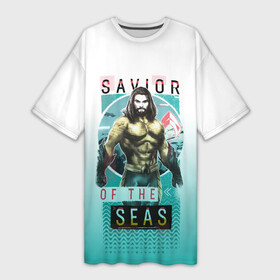 Платье-футболка 3D с принтом SAVIOR OF THE SEAS ,  |  | aquaman | atlanna | atlantean soldier | black manta | brine king | mera | orm | vdgerir | аквамен | аквамэн | артур карри | атланта | мера