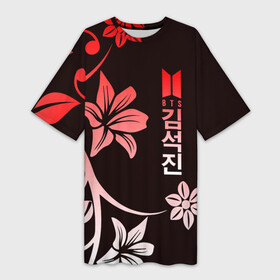 Платье-футболка 3D с принтом BTS ,  |  | bangtan | bighit | boy | fake love | j hope | jimin | jin | jungkook | korea | kpop | live | luv | mic drop | rm | suga | v | with | бтс | кей | поп