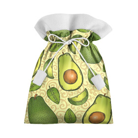 Подарочный 3D мешок с принтом Авокадо , 100% полиэстер | Размер: 29*39 см | авокадо | зеленый | лайм | листок