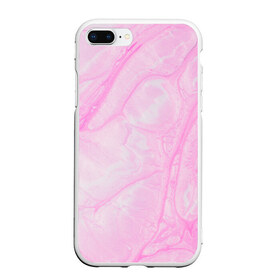Чехол для iPhone 7Plus/8 Plus матовый с принтом розовые разводы краска зефир , Силикон | Область печати: задняя сторона чехла, без боковых панелей | абстракция | зефир | краска. разводы | нежный | повседневный | простой | светлый