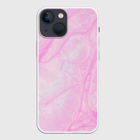 Чехол для iPhone 13 mini с принтом розовые разводы краска зефир ,  |  | абстракция | зефир | краска. разводы | нежный | повседневный | простой | светлый