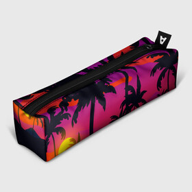 Пенал 3D с принтом Тропический пляж , 100% полиэстер | плотная ткань, застежка на молнии | арт | лето | море | океан | пальмы | пляж | поп | солнце | субтропики | тропики | тропические | цветы