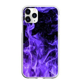 Чехол для iPhone 11 Pro Max матовый с принтом ОГОНЬ НЕОН , Силикон |  | абстракция | горит | неон | неоновый | огонь | пламя | пожар | синий | текстура | фиолетовый | яркий