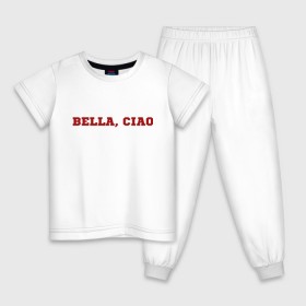 Детская пижама хлопок с принтом Bella ciao , 100% хлопок |  брюки и футболка прямого кроя, без карманов, на брюках мягкая резинка на поясе и по низу штанин
 | Тематика изображения на принте: la casa de papel | бумажный дом