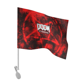 Флаг для автомобиля с принтом Doom Eternal , 100% полиэстер | Размер: 30*21 см | bethesda softworks | doom eternal | doomguy | id software | демоны | дум этернал | марс | палач рока | этернал