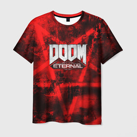 Мужская футболка 3D с принтом Doom Eternal , 100% полиэфир | прямой крой, круглый вырез горловины, длина до линии бедер | bethesda softworks | doom eternal | doomguy | id software | демоны | дум этернал | марс | палач рока | этернал
