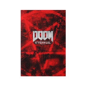 Обложка для паспорта матовая кожа с принтом Doom Eternal , натуральная матовая кожа | размер 19,3 х 13,7 см; прозрачные пластиковые крепления | Тематика изображения на принте: bethesda softworks | doom eternal | doomguy | id software | демоны | дум этернал | марс | палач рока | этернал