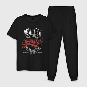 Мужская пижама хлопок с принтом Городские легенды Нью-Йорка , 100% хлопок | брюки и футболка прямого кроя, без карманов, на брюках мягкая резинка на поясе и по низу штанин
 | bronx | brooklyn | city | manhattan | new york | queens | retro | staten island | usa | vintage | бронкс | бруклин | винтаж | джерси | квинс | легенды | мантэттен | манхеттен | манхэттэн | нью джерси | нью йорк | остров | ретро | стейтен айленд |
