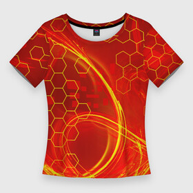 Женская футболка 3D Slim с принтом Неоновый Огонь ,  |  | 2 цвета | hexagon | neon | арт | без рисунка | битва | взрыв | волны | дым | искусство | картина | кисть | краски | красный | красочная | неон | огней | огонь | оранжевый | пламя | поп | прикольная | пятна