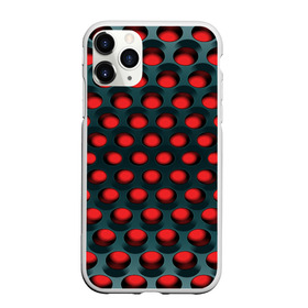 Чехол для iPhone 11 Pro матовый с принтом Раскалённый красный 3Д , Силикон |  | горошек | железо | жесть | излучение | иллюзия | круги | лампочки | металл | оболочка | объём | сияние | соты | сталь | фонари | шарики | шары