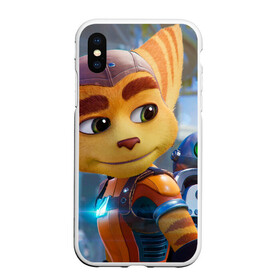 Чехол для iPhone XS Max матовый с принтом Ratchet & Clank Rift Apart , Силикон | Область печати: задняя сторона чехла, без боковых панелей | Тематика изображения на принте: ratchet  clank rift apart | игра | персонаж | рисунок