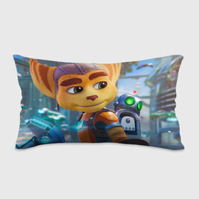 Подушка 3D антистресс с принтом Ratchet & Clank Rift Apart , наволочка — 100% полиэстер, наполнитель — вспененный полистирол | состоит из подушки и наволочки на молнии | ratchet  clank rift apart | игра | персонаж | рисунок