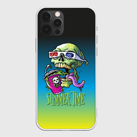 Чехол для iPhone 12 Pro с принтом Cool skull , силикон | область печати: задняя сторона чехла, без боковых панелей | Тематика изображения на принте: bones | grin | jaw | juice | skull | teeth | tongue | зубы | кости | оскал | очки | пасть | сок | череп | язык