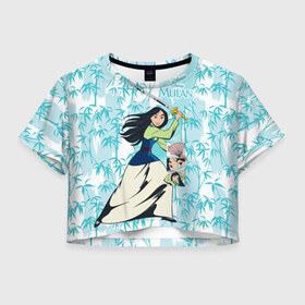 Женская футболка Crop-top 3D с принтом Mulan with a Sword , 100% полиэстер | круглая горловина, длина футболки до линии талии, рукава с отворотами | fa mulan | mulan | vdosadir | бэрри кук | мулан | тони бэнкрофт | фа мулан