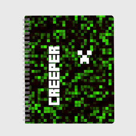 Тетрадь с принтом MINECRAFT CREEPER , 100% бумага | 48 листов, плотность листов — 60 г/м2, плотность картонной обложки — 250 г/м2. Листы скреплены сбоку удобной пружинной спиралью. Уголки страниц и обложки скругленные. Цвет линий — светло-серый
 | creeper | game | minecraft | блоки | игра | квадраты | компьютерная | крипер | майнкрафт | огонь