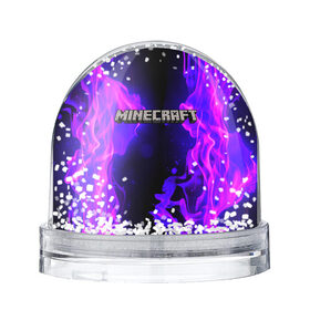 Снежный шар с принтом MINECRAFT , Пластик | Изображение внутри шара печатается на глянцевой фотобумаге с двух сторон | creeper | game | minecraft | блоки | игра | квадраты | компьютерная | крипер | майнкрафт | огонь
