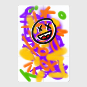 Магнитный плакат 2Х3 с принтом Граффити смайлик , Полимерный материал с магнитным слоем | 6 деталей размером 9*9 см | emoji | граффити | краска | разноцветная | смайл | смайлик | улыбка | урбан | эмоции | яркая