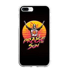 Чехол для iPhone 7Plus/8 Plus матовый с принтом PRAISE THE SUN , Силикон | Область печати: задняя сторона чехла, без боковых панелей | Тематика изображения на принте: dark | dark souls | demon souls | knight | praise the sun | дарк соулс | демон соулс | игры | рыцарь | темные души | тьма