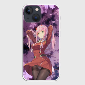 Чехол для iPhone 13 mini с принтом Darling art flowers ,  |  | 02 | anime | darling | darling in the franxx | franx | franxx | zero 02 two | zero two | zero02two | аниме | во франксе | дарлинг во франксе | зеро ту | любимый во франксе | манга | милый | франкс | франксе