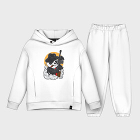 Детский костюм хлопок Oversize с принтом Panda Gangster ,  |  | Тематика изображения на принте: art | automatic | bandit | gangster | panda | weapons | автомат | арт | бандит | гангстер | оружие | панда