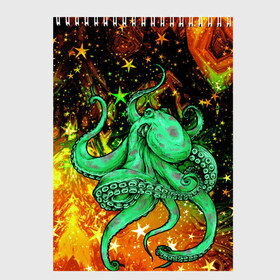 Скетчбук с принтом Cosmo Octopus , 100% бумага
 | 48 листов, плотность листов — 100 г/м2, плотность картонной обложки — 250 г/м2. Листы скреплены сверху удобной пружинной спиралью | Тематика изображения на принте: cosmo | kraken | medusa | meduza | ocean | octopus | pirates | арт | ван | гог | звезды | искусство | картина | космос | кракен | красочный | медуза | море | океан | осьминог | пираты | принт | стиль
