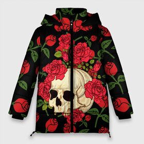Женская зимняя куртка 3D с принтом Skull Roses , верх — 100% полиэстер; подкладка — 100% полиэстер; утеплитель — 100% полиэстер | длина ниже бедра, силуэт Оверсайз. Есть воротник-стойка, отстегивающийся капюшон и ветрозащитная планка. 

Боковые карманы с листочкой на кнопках и внутренний карман на молнии | rose | roses | анатомия | белая | белое | гот | косплей | кости | кость | костюм | красочная | пират | пираты | подарок | прикольная | роза | светлая | стиль | темная | тренд | чб | череп | черепа | черепушки
