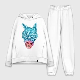 Женский костюм хлопок Oversize с принтом Mister wolf ,  |  | ears | eyes | grin | jaw | nose | orbits | skin | skull | teeth | wolf | волк | глаза | глазницы | зубы | нос | пасть | уши | череп