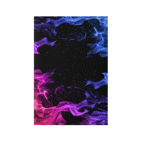Обложка для паспорта матовая кожа с принтом ОГОНЬ НЕОН , натуральная матовая кожа | размер 19,3 х 13,7 см; прозрачные пластиковые крепления | абстракция | горит | неон | неоновый | огонь | пламя | пожар | синий | текстура | фиолетовый | яркий