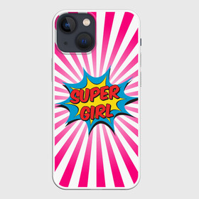 Чехол для iPhone 13 mini с принтом Super Girl ,  |  | chic | clothing | colorful | dress | girl | pop art | stripes | style | девушка | женский | летний | мода | надпись | повседневный | поп арт | ретро | старый | стиль | супер | шик | яркий