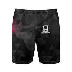 Мужские шорты спортивные с принтом HONDA ,  |  | Тематика изображения на принте: honda | авто | автомобиль | логотип | марка | машина | надпись | текстура | хонда