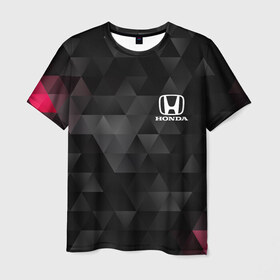 Мужская футболка 3D с принтом HONDA , 100% полиэфир | прямой крой, круглый вырез горловины, длина до линии бедер | honda | авто | автомобиль | логотип | марка | машина | надпись | текстура | хонда