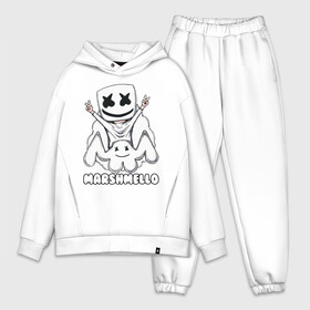 Мужской костюм хлопок OVERSIZE с принтом MARSHMELLO ,  |  | dj | marshmello | marshmellow | usa | америка | клуб | клубная музыка | мармело | маршмелло | маршмеллоу | музыка | музыкант