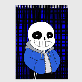 Скетчбук с принтом Sans Undertale , 100% бумага
 | 48 листов, плотность листов — 100 г/м2, плотность картонной обложки — 250 г/м2. Листы скреплены сверху удобной пружинной спиралью | asriel dreemurr | blaster | chara | frisk | gaster | sans | skull | undertale | азриэль дримурр | андертале | андертейл | андрайн | гастер | игра | меттатон | подземная история | подземная сказка | санс | скелет | ундертале | фриск