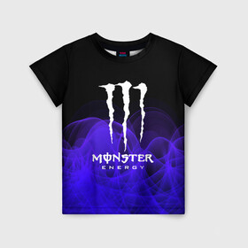 Детская футболка 3D с принтом MONSTER ENERGY , 100% гипоаллергенный полиэфир | прямой крой, круглый вырез горловины, длина до линии бедер, чуть спущенное плечо, ткань немного тянется | adrenalin | energy monster | monster | monster energy | monstr | sport | адреналин | монстер | монстр | напиток | спорт | энергетик