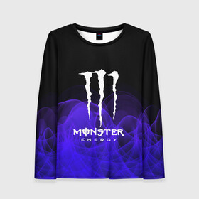 Женский лонгслив 3D с принтом MONSTER ENERGY , 100% полиэстер | длинные рукава, круглый вырез горловины, полуприлегающий силуэт | adrenalin | energy monster | monster | monster energy | monstr | sport | адреналин | монстер | монстр | напиток | спорт | энергетик