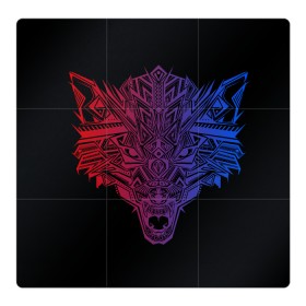 Магнитный плакат 3Х3 с принтом Wolf art , Полимерный материал с магнитным слоем | 9 деталей размером 9*9 см | арт | волк | животные | звери | собаки