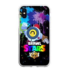 Чехол для iPhone XS Max матовый с принтом BRAWL STARS NANI. , Силикон | Область печати: задняя сторона чехла, без боковых панелей | 8 bit | brawl stars | crow | gale | leon | leon shark | max | mecha | mecha crow | mr.p | sally leon | shark | tara | virus 8 bit | werewolf leon | акула | берли | бравл старс | ворон | макс | оборотень