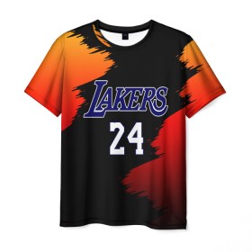 Мужская футболка 3D с принтом Los Angeles Lakers / Kobe Brya , 100% полиэфир | прямой крой, круглый вырез горловины, длина до линии бедер | 24 | kobe | kobe bean bryant | lakers | los angeles | американский баскетболист | баскетбол | баскетболист | коби | коби бин брайант | лейкерс | лос анджелес | нью йорк