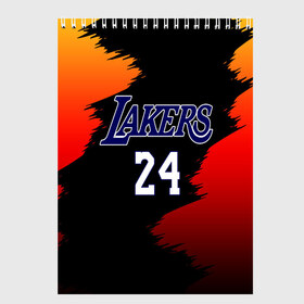 Скетчбук с принтом Los Angeles Lakers / Kobe Brya , 100% бумага
 | 48 листов, плотность листов — 100 г/м2, плотность картонной обложки — 250 г/м2. Листы скреплены сверху удобной пружинной спиралью | 24 | kobe | kobe bean bryant | lakers | los angeles | американский баскетболист | баскетбол | баскетболист | коби | коби бин брайант | лейкерс | лос анджелес | нью йорк
